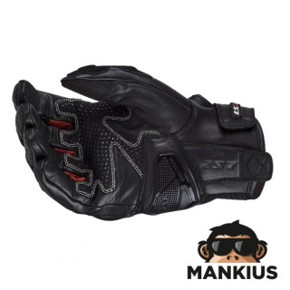 LS2 SPARK 2 MAN LEATHER GLOVES BLACK RED 3XL