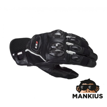 LS2 SPARK 2 MAN LEATHER GLOVES BLACK WHITE 3XL