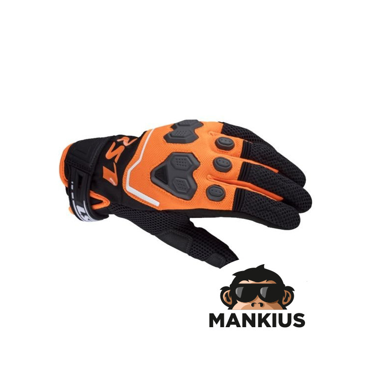 LS2 VEGA MAN GLOVES BLACK ORANGE M