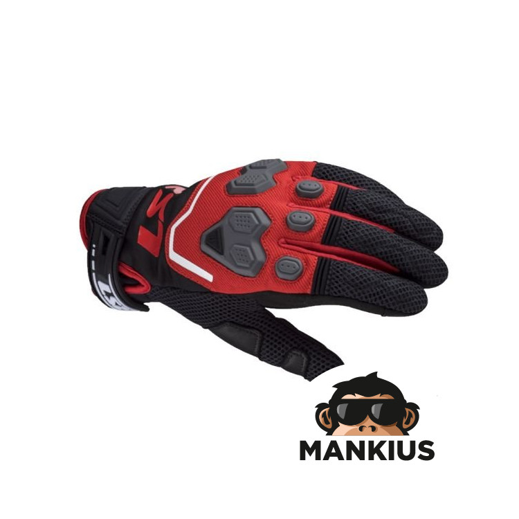 LS2 VEGA MAN GLOVES BLACK RED L