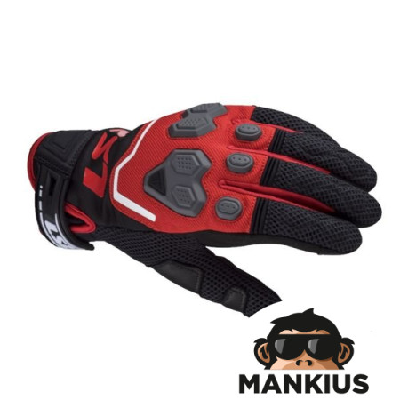 LS2 VEGA MAN GLOVES BLACK RED L