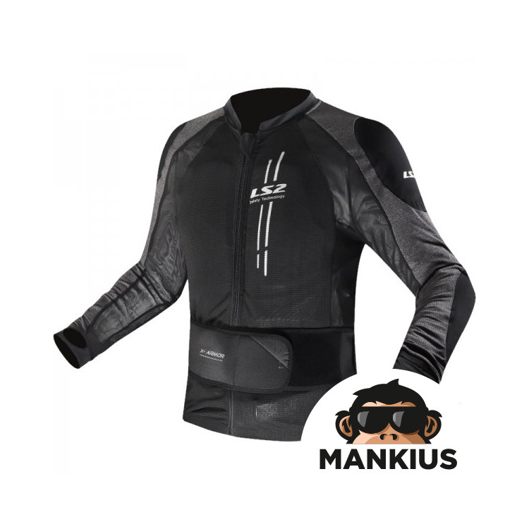 LS2 X-ARMOR MAN JACKET BLACK SILVER 3XL-4XL