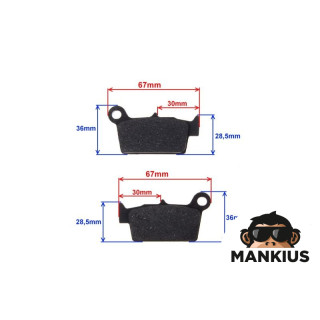 BRAKE PAD SET, ORION APOLLO RX REAR