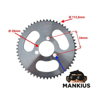 SPROCKET, REAR T 55 140 25H FOR POCKET BIKE, MINI ATV