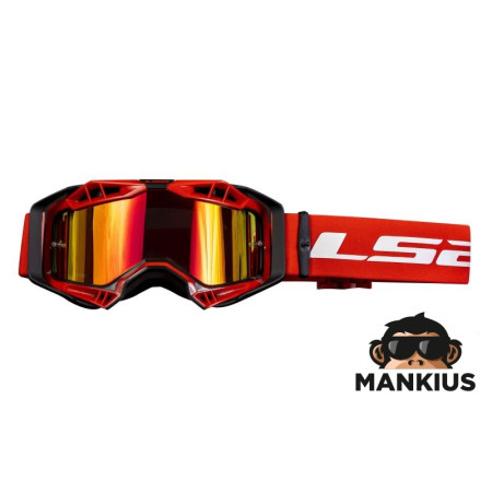 AURA GOGGLE BLACK RED WITH IRIDIUM VISOR