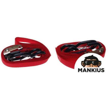 STRAP SET, MOTORCYCLE TIE DOWN 2,4cmx183cm 272kg RED, 2PCS