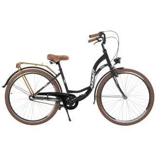 Dviratis AZIMUT Vintage 28" 3-speed 2023 black-cream matt
