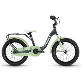 Dviratis S'COOL niXe 16" 1-speed coaster-brake Aluminium dark grey-pastel green