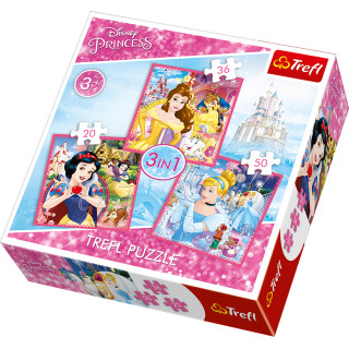 TREFL DISNEY PRINCESS 3 dėlionių rinkinys Princesės