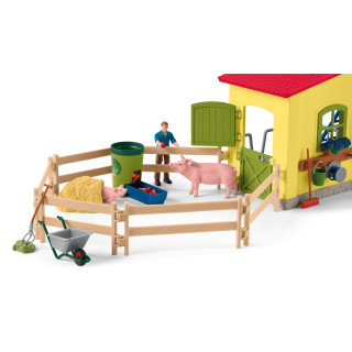 SCHLEICH FARM WORLD Didelis tvartas su gyvūnais ir priedais