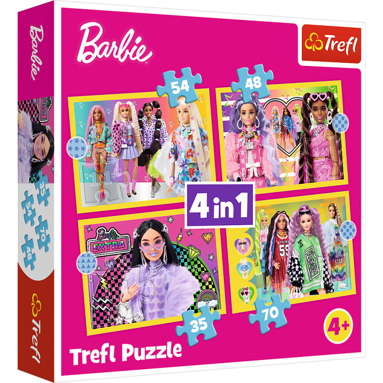 TREFL BARBIE 4 dėlionių rinkinys