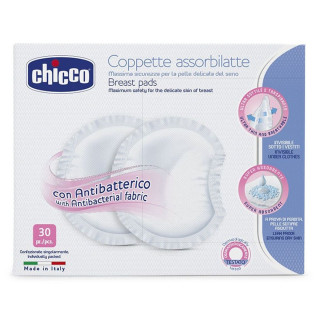 CHICCO Antibakteriniai krūtų įklotai, 30vnt.