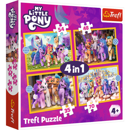 TREFL MY LITTLE PONY 4 dėlionių rinkinys Mano mažasis ponis