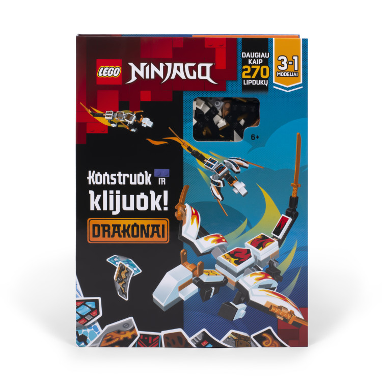 LEGO NINJAGO Veiklos knygelė Konstruok ir klijuok: NINJAGO drakonai , LT