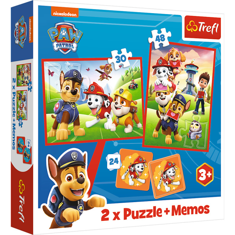 TREFL PAW PATROL 30+ 48+ 24 memo kortelės dėlionė-žaidimas