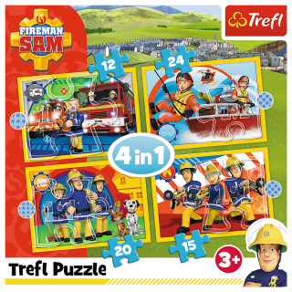 TREFL FIREMAN SAM 4 dėlionių rinkinys Gaisrininkas Semas