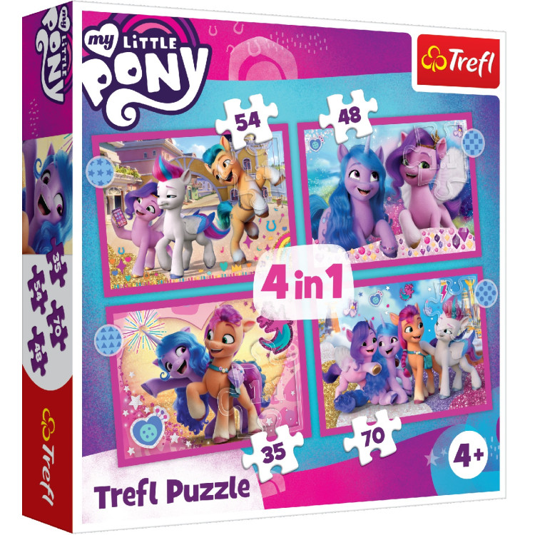 TREFL MY LITTLE PONY 4 dėlionių rinkinys Mano mažasis ponis