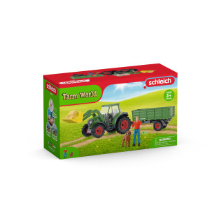 SCHLEICH FARM WORLD Traktorius su priekaba