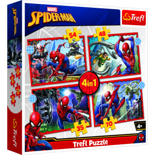 TREFL SPIDER-MAN 4 dėlionių rinkinys Žmogus-voras