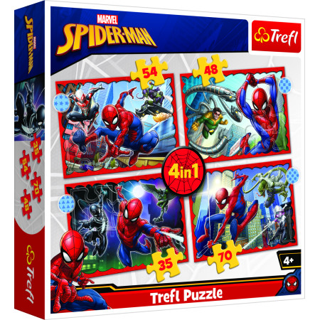 TREFL SPIDER-MAN 4 dėlionių rinkinys Žmogus-voras