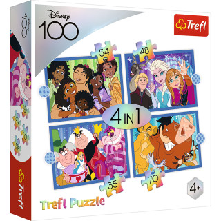 TREFL DISNEY 35+48+54+70 dėlionių rinkinys Disney 100