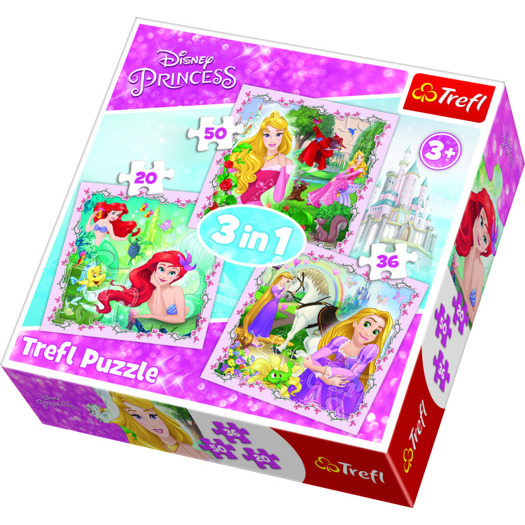 TREFL DISNEY PRINCESS 3 dėlionių rinkinys Princesės