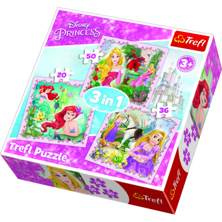 TREFL DISNEY PRINCESS 3 dėlionių rinkinys Princesės