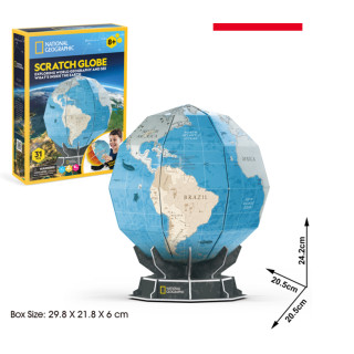 CUBICFUN 3D dėlionė Scratch Globe"