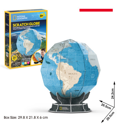 CUBICFUN 3D dėlionė Scratch Globe"