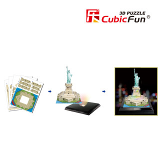 CUBICFUN 3D dėlionė Laisvės statula (LED)