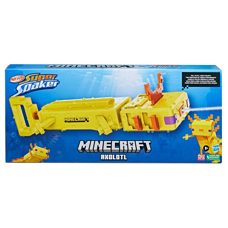 NERF SUPER SOAKER Vandens šautuvas MINECRAFT AXOLOTL