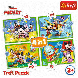 TREFL MICKEY MOUSE 12+15+20+24 dėlionių rinkinys Peliukas Mikis