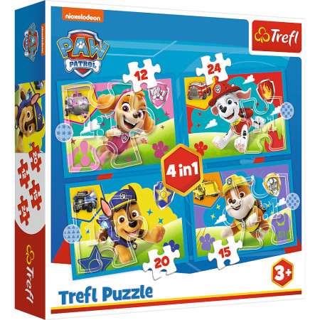 TREFL PAW PATROL 4 dėlionių rinkinys Šuniukai-patruliai