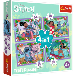 TREFL STITCH 4 dėlionių rinkinys Lilo&Stitch