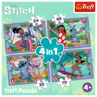 TREFL STITCH 4 dėlionių rinkinys Lilo&Stitch