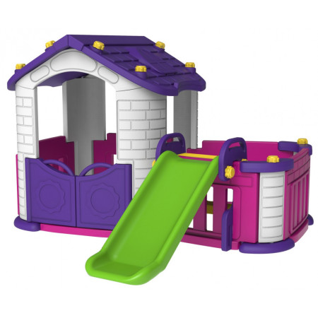 Garden house with a slide purple