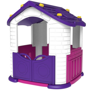 Garden house with a slide purple