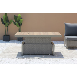 Garden Furniture Rattan Corners + Adjustable Table with Cera