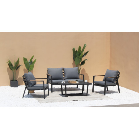 Aluminum Garden Furniture Sofa + Two Armchairs + Table