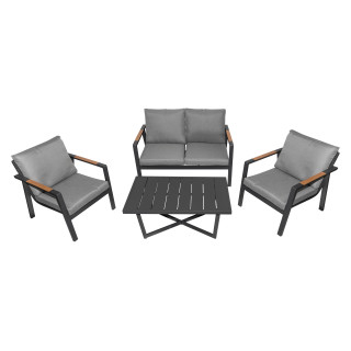 Aluminum Garden Furniture Sofa + Two Armchairs + Table