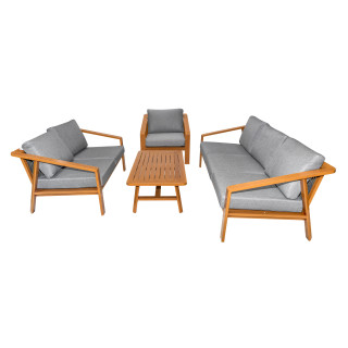 Aluminum Garden Furniture Two Sofas + Armchair + Table