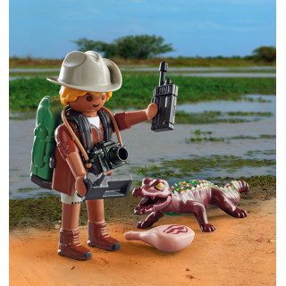 PLAYMOBIL SPECIAL PLUS Tyrinėtojas su kaimanų jaunikliu 71168