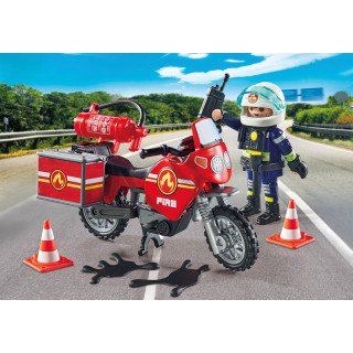 PLAYMOBIL ACTION HEROES Ugniagesių motociklas ir alyvos išsiliejimas 71466