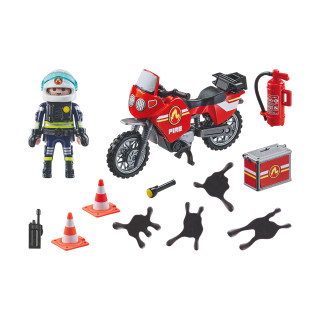 PLAYMOBIL ACTION HEROES Ugniagesių motociklas ir alyvos išsiliejimas 71466