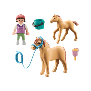 PLAYMOBIL HORSES OF WATERFALL Vaikas su poniais 71498