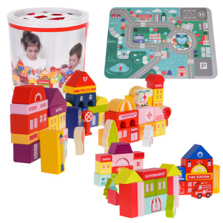 Wooden Blocks City 115pcs. + Sorter