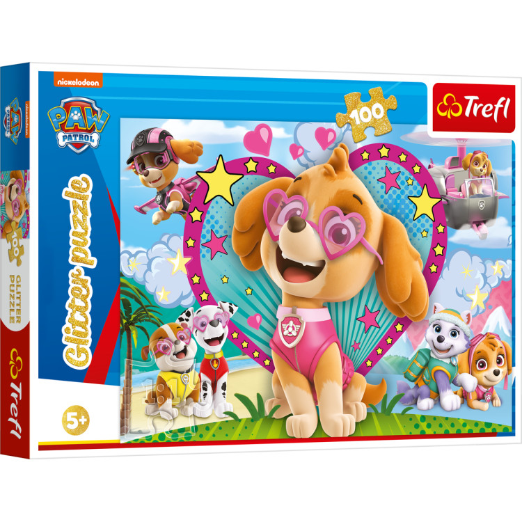 TREFL PAW PATROL Blizganti dėlionė Šuniukai-patruliai , 100 det.