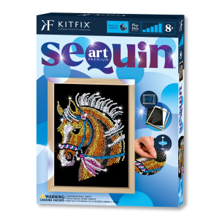 KITFIX DIY Sequin Art mėlynasis rinkinys Žirgas