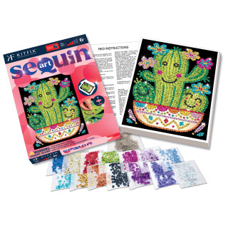 KITFIX DIY Sequin Art raudonasis rinkinys Kaktusas