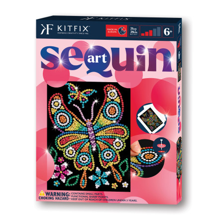 KITFIX DIY Sequin Art raudonasis rinkinys Gintarinis drugelis